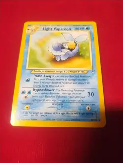 Pokemon TCG Light Vaporeon Neo Destiny 52/105 Regular Uncommon Card - Image 1