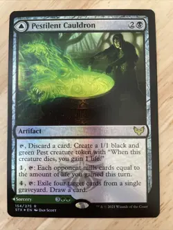 Pestilent Cauldron/Restorative Burst FOIL Strixhaven STX #154/275 NM MTG - Image 1