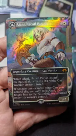 1x Ajani Nacatl Pariah Textured Borderless NM - MH3 Magic MTG x1 - Image 1