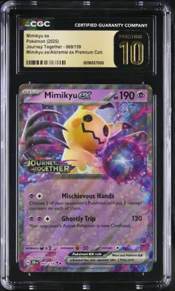 (PSA) CGC Pristine 10 Mimikyu ex Journey Together Stamped Pokemon Card #069 Pop2 - Image 1