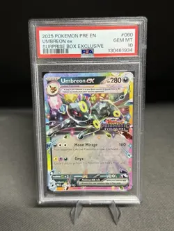 PSA 10 UMBREON EX #060 STAMPED 2025 POKEMON PRISMATIC EVOLUTIONS SURPRISE BOX - Image 1