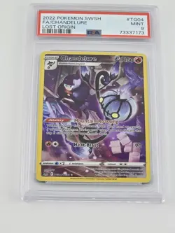 PSA 9 MINT 2022 Pokemon Lost Origin CHANDELURE #TG04 Full Art Ultra Rare - Image 1