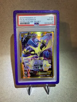 Pokemon 2016 XY Fates Collide Alakazam EX 125/124 Secret Rare PSA 8 (With Guard) - Image 1