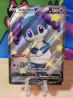 Indeedee V SV114/SV122 Shiny Holo Rare Shining Fates Pokemon TCG - Image 1