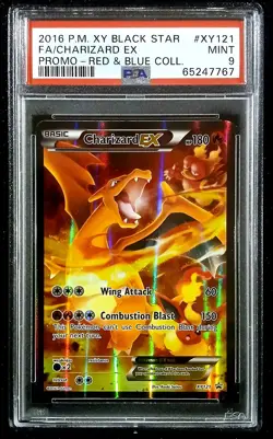 Pokemon CHARIZARD EX #XY121 XY Black Star Promo - Red & Blue Collection 💎 PSA 9 - Image 1