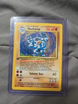 Pokemon TCG Machamp Holo 1st Edition Base Set #8/102 Holo Rare. - Image 1