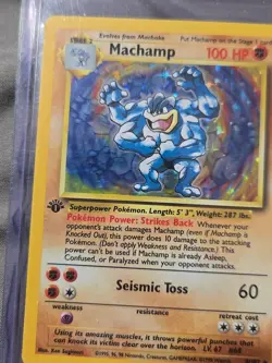 Pokemon TCG Machamp Holo 1st Edition Base Set #8/102 Holo Rare. - Image 3