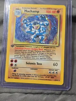 Pokemon TCG Machamp Holo 1st Edition Base Set #8/102 Holo Rare. - Image 4