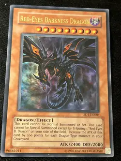 Yugioh Red-Eyes Darkness Dragon SD1-EN001 Ultra Rare LP - Image 1