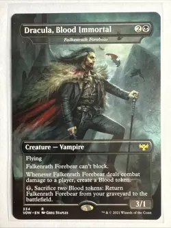Dracula Blood Immortal Extended Borderless MTG Magic Gathering Card NM Mint VOW - Image 1