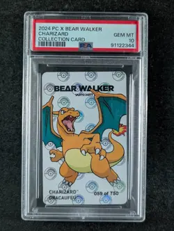 2024 Pokemon X Bear Walker CHARIZARD 59/750 Limited Edition Cruiser Card PSA 10 - Image 1