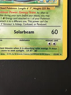 Pokemon TCG Venusaur Base Set Holo Unlimited Rare Card 15/102 - Image 2