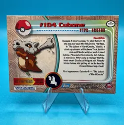 1999 Topps Pokemon TV Animation #104 Cubone Foil Card - Vintage Topps - Image 2