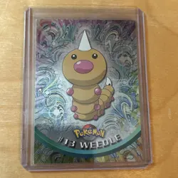 #13 WEEDLE HOLO FOIL Blue Logo Pokemon Topps TV Animation Edition Card - Image 1