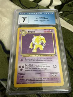 Hypno Unlimited Holo 8/62 CGC GRADED 7 NM-MT Pokemon Fossil 1999 Card - Image 2