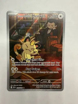 Pokemon TCG Team Rockets Meowth & Giovanni Cosmos Holo Rare Card Mint - Image 1