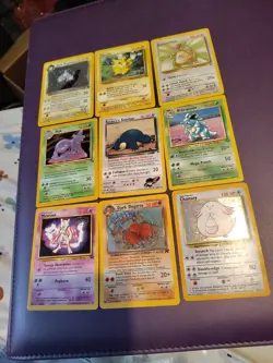 Pokemon Vintage Lot Of 9 Cards 1999 Fossil Base Swirl Htf Rare - Image 1