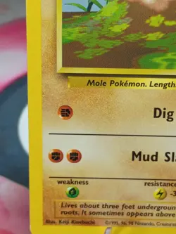 Pokemon Card - Diglett Base Set Fight Symbol Error 47/102 Common-Nm - Image 2