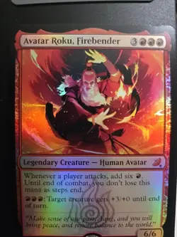 FOIL AVATAR ROKU, FIREBENDER Avatar: The Last Airbender Eternal Magic MTG CARD - Image 1