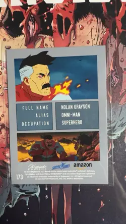 Invincible Omni Man Blood Splatter Pop-art Card SDCC 2025 EXCLUSIVE Keepsake - Image 2
