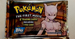 1 - Pokemon Topps Blue Label The First Movie Booster Pack 8 Cards Factory Sealed - Image 1