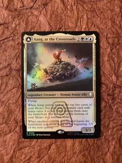 MTG Aang, At The Crossroads Rare FOIL Stamped Prerelease Promo NM TLA#0203 - Image 1