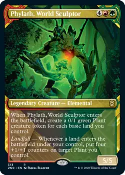 MTG Phylath, World Sculptor - Foil - Showcase, Zendikar Rising, Lightly Played, - Image 1