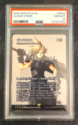 2025 MAGIC MTG FINAL FANTASY THROUGH THE AGES M 0042 CLOUD STRIFE PSA 10 - Image 1
