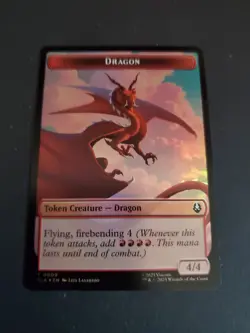 1x MTG - DRAGON \ FOOD TOKEN #09/19 - FOIL - Avatar: The Last Airbender TLA NM - Image 2