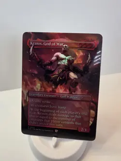 Kratos God Of War FOIL Borderless Playtest Card Mtg - Image 1