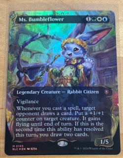 Ms. Bumbleflower (Borderless) (Raised Foil) Commander: Bloomburrow Foil NM - Image 1