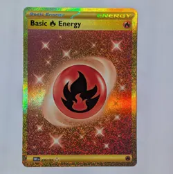 Basic Fire Energy 230/197 Pokemon SV Obsidian Flames Gold Hyper Rare Near Mint - Image 1