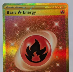 Basic Fire Energy 230/197 Pokemon SV Obsidian Flames Gold Hyper Rare Near Mint - Image 2