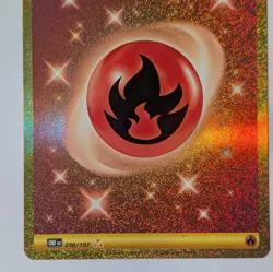 Basic Fire Energy 230/197 Pokemon SV Obsidian Flames Gold Hyper Rare Near Mint - Image 3