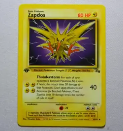👾 1999 Pokemon Fossil | ZAPDOS #30 1ST EDITION Non-Holo | Great Condition! - Image 1