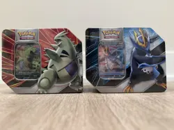 Lot - 2x Pokemon TCG tin: V Strikers Tins - Tyranitar & Empoleon - Sealed!!! - Image 1