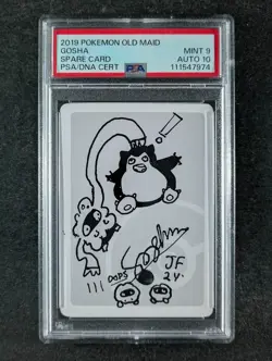 2019 Pokemon Old Maid SNORLAX/TANGROWTH/TANGELA Art/Auto By GOSHA PSA 9 - Image 1