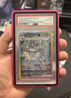 2025 POKEMON PRE EN-PRISMATIC EVOLUTIONS #149 VAPOREON EX PSA 10 - Image 1