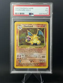 1999 Pokemon Game Charizard Unlimited Holo Rare Base Set #4/102 TCG - Image 1