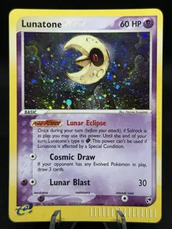 2003 Pokemon TCG - Lunatone EX Sandstorm Holo Rare 8/100 - LP/MP - Image 1