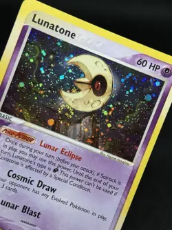2003 Pokemon TCG - Lunatone EX Sandstorm Holo Rare 8/100 - LP/MP - Image 3