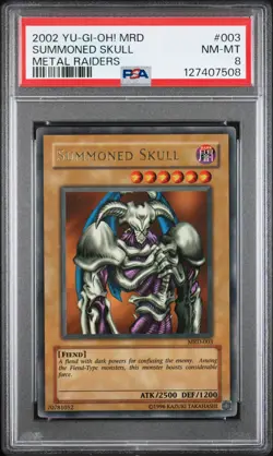 PSA 8 Summoned Skull MRD-003 Ultra Rare 2002 Yugioh Metal Raiders Original Print - Image 1