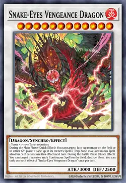 Yugioh! 1x Snake-Eyes Vengeance Dragon ALIN-EN040 Ultra Rare 1st Ed NM - Image 1
