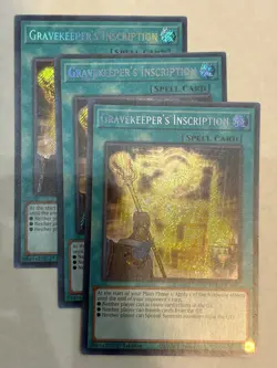 YUGIOH-3x- Gravekeeper's Inscription - PHHY-EN000 - Secret Rare - (PLAYSET) - Image 1
