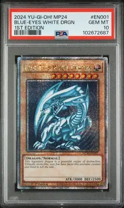 YUGIOH PSA 10 Blue-Eyes White Dragon MP24-EN001 QCR 1st Edition SDK Art - Image 1