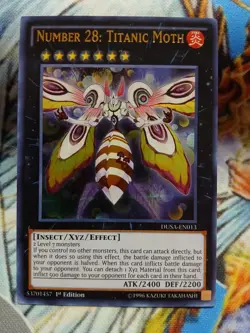 Yugioh Number 28: Titanic Moth Ultra Rare DUSA-EN013 1st Near Mint - Image 1