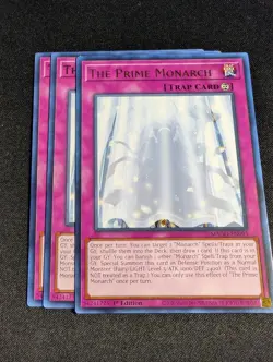 Yugioh - 3x The Prime Monarch MAGO-EN093 1st Edition Rare NM - Image 1