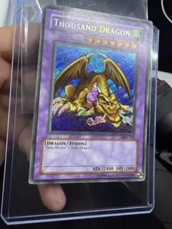 Yugioh Thousand Dragon MRD-143 Secret Rare REVERSE FOIL Misprint Error PLAYED - Image 3