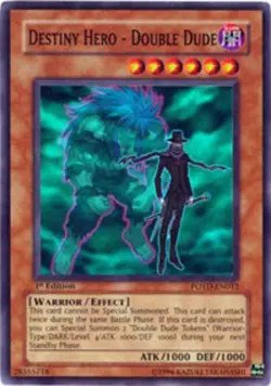 Yugioh! MP Destiny Hero - Double Dude - POTD-EN012 - Super Rare - 1st Edition Mo - Image 1