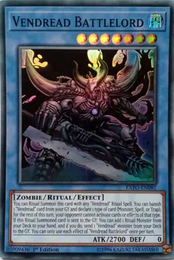 EXFO-EN082 VENDREAD BATTLELORD SUPER RARE 1ST EDITION YuGiOh CARD - Image 1